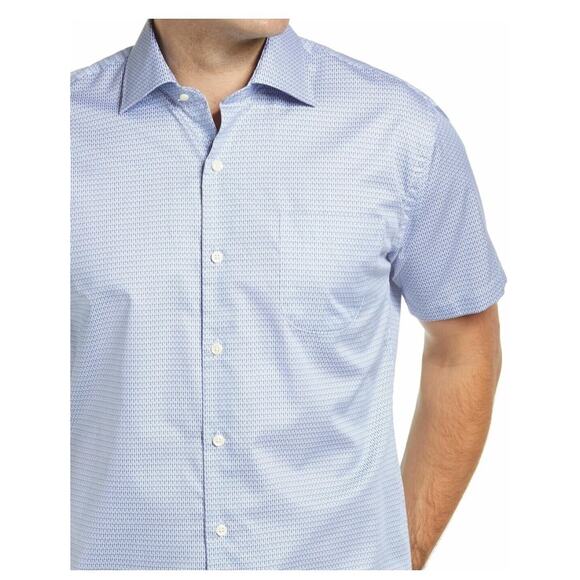 Peter Millar Mens Yadkin River Short Sleeve Button-Up Shirt XXL Blue NWT $145 - Picture 2 of 2